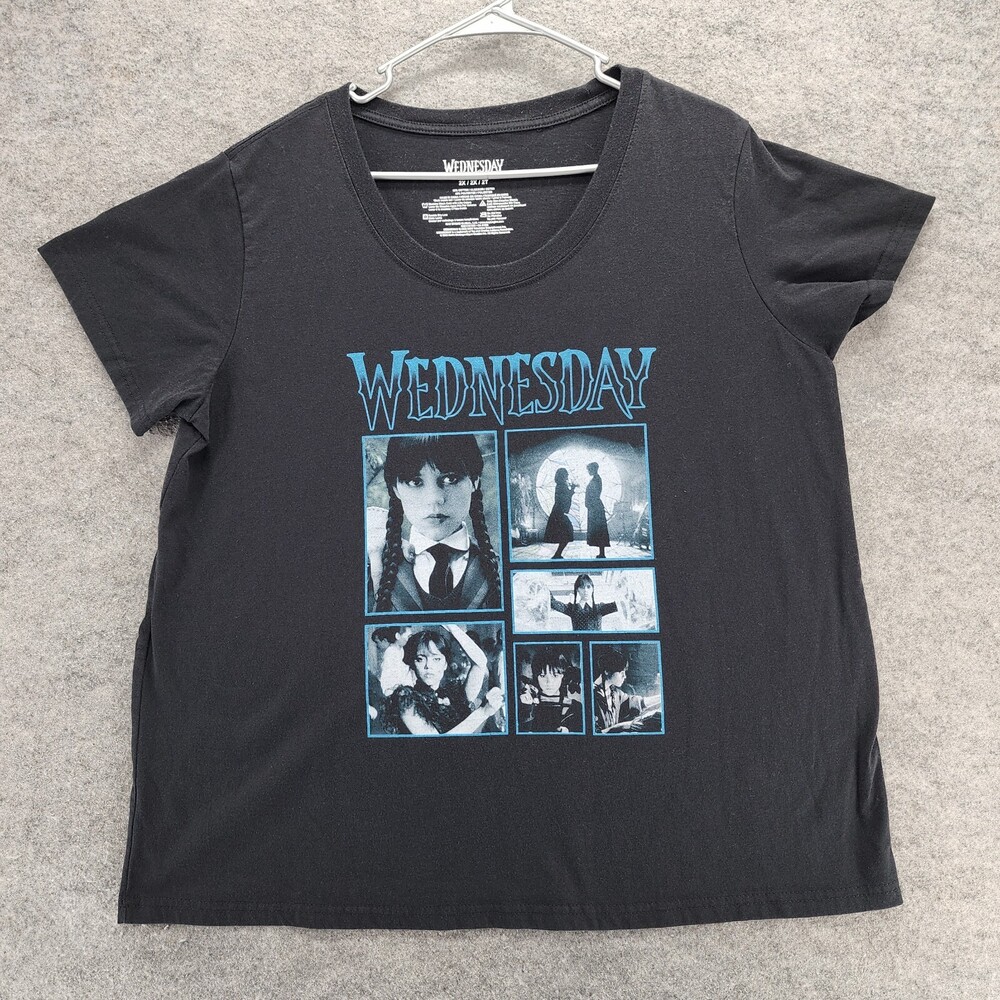 Wednesday Shirt Womens 2X Short Sleeve Black